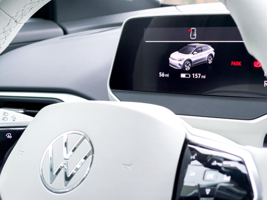 Fully Digital Cockpit Display in the New All-Electric Volkswagen ID.4.