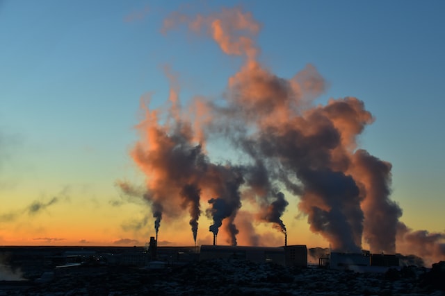 Powerplants of Geothermal energy, a renewable energy source.